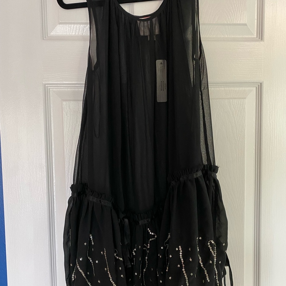 Sheer sleeveless black cover up
